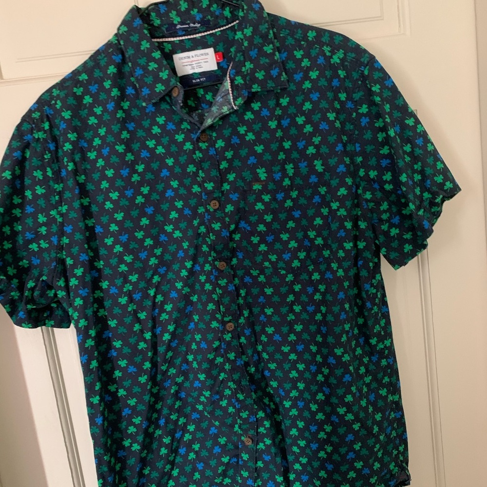Denim and Flower Shamrock Shirt